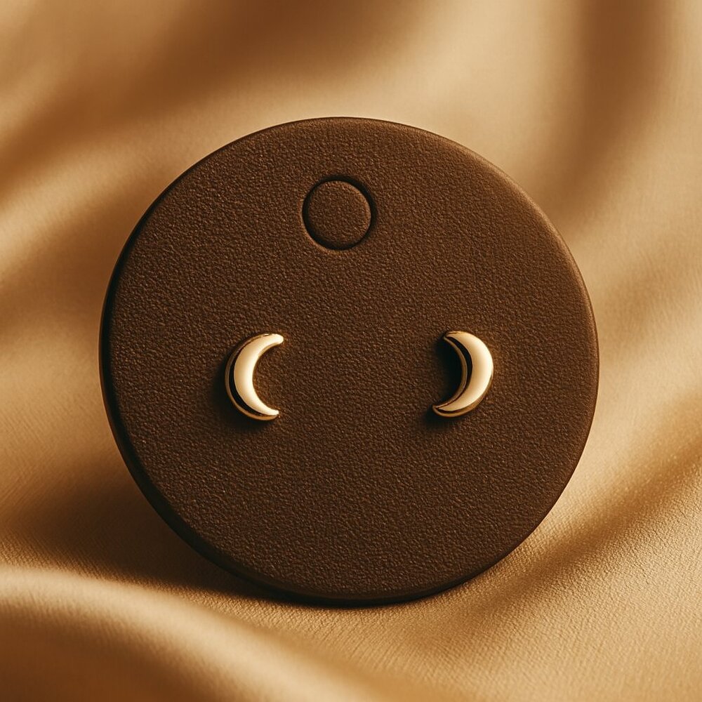 Minimalist Gold Crescent Moon Stud Earrings – Chic Celestial Women’s Jewelry